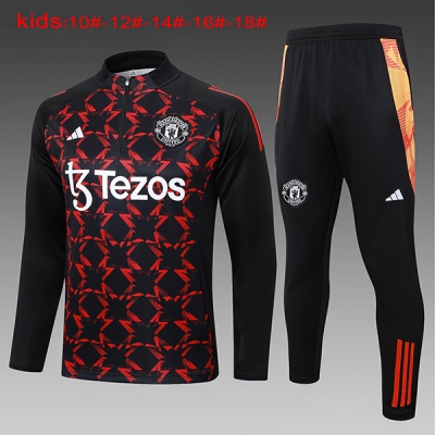 2024-25 Man U Half zipper kids Training Suit