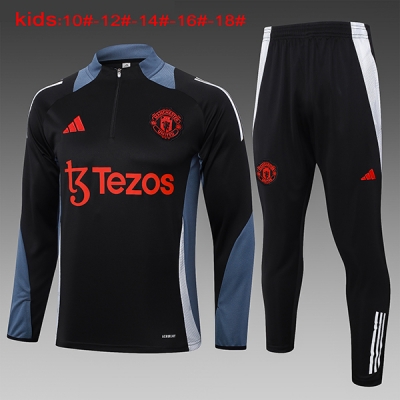 2024-25 Man U Half zipper Kids Training Suit