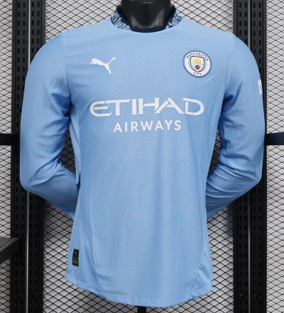 2425 M City Home Long Sleeve Player Version Soccer Jersey