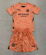 2425 M City orange GK kids Soccer Jersey